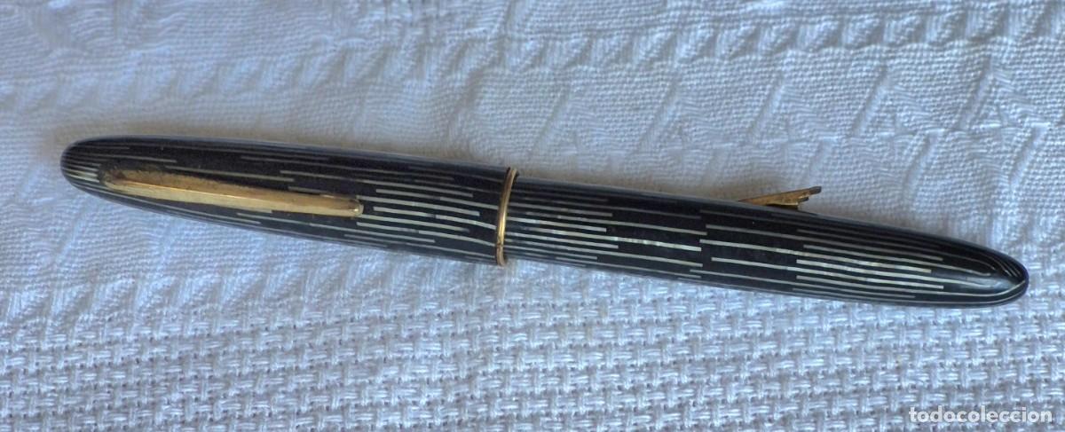 Plumas estilogr&aacute;ficas antiguas: PLUMA ESTILOGR&Aacute;FICA INOXCROM GOLD PLATED 18 KTS 4 &ndash; a&ntilde;os 1940-50 -sistema palanca-pieza de colecci&oacute;n