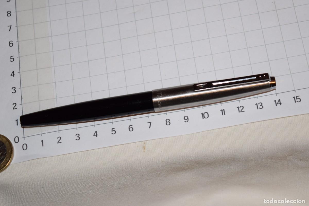 Plumas estilogr&aacute;ficas antiguas: Antigua pluma INOXCROM 77 / Made In Spain - Cuerpo negro, capuchon acero cepillado - &iexcl;Mira fotos!