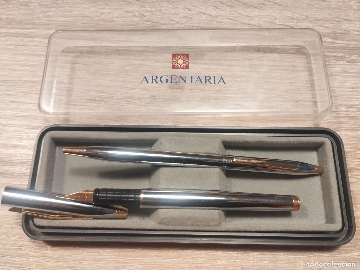 Penne stilografiche antiche: JT - CONJUNTO DE PLUMA Y BOLIGRAFO. REGALO DE ARGENTARIA.