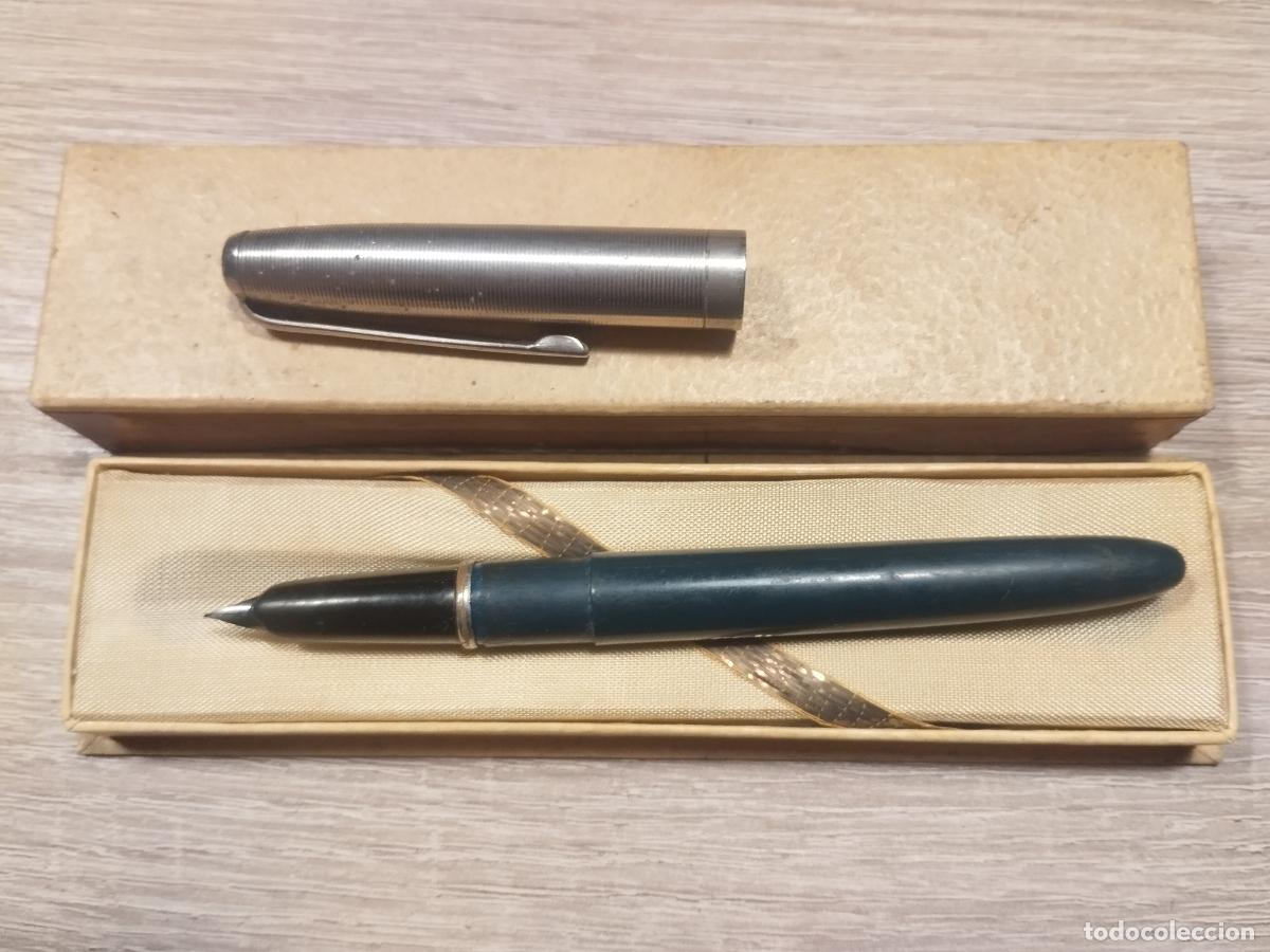 Penne stilografiche antiche: JT - CAJA ORIGINAL CONTENIENDO PLUMA ESTILOGRAFICA. SIN MARCA. VER FOTOS