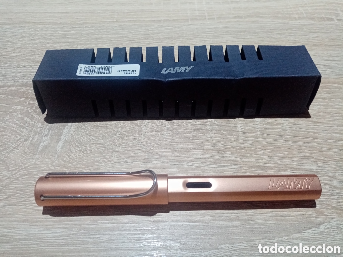 Plumas estilogr&aacute;ficas antiguas: PLUMA Lamy Al Star acabado bronce, punto M, a estrenar
