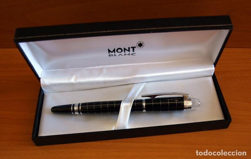 Alte F&uuml;llfederhalter: Pluma Estilogr&aacute;fica Mont Blanc con estuche -IMPORTANTE REPLICA NO ES ORIGINAL -IRIDIUM POINT GERMANY