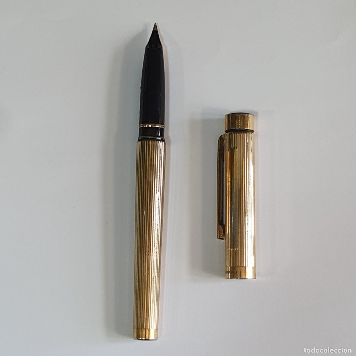 Plumas estilogr&aacute;ficas antiguas: Pluma Estilogr&aacute;fica Sheaffer Targa 1005 - Oro 14K - Vintage USA