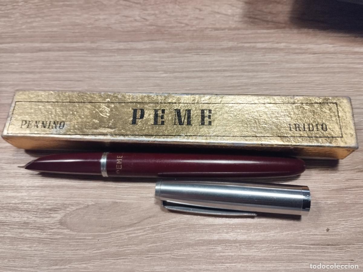 Alte F&uuml;llfederhalter: PLUMA ESTILOGR&Aacute;FICA. MARCA PEME. ITALIA. GRANATE. CAPUCHON ACERO. PLUMIN IRIDIO. CAJA ORIGINAL