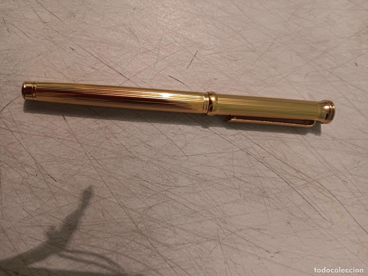 Plumas estilogr&aacute;ficas antiguas: Pluma nueva dorada rayas yasuo calidad.