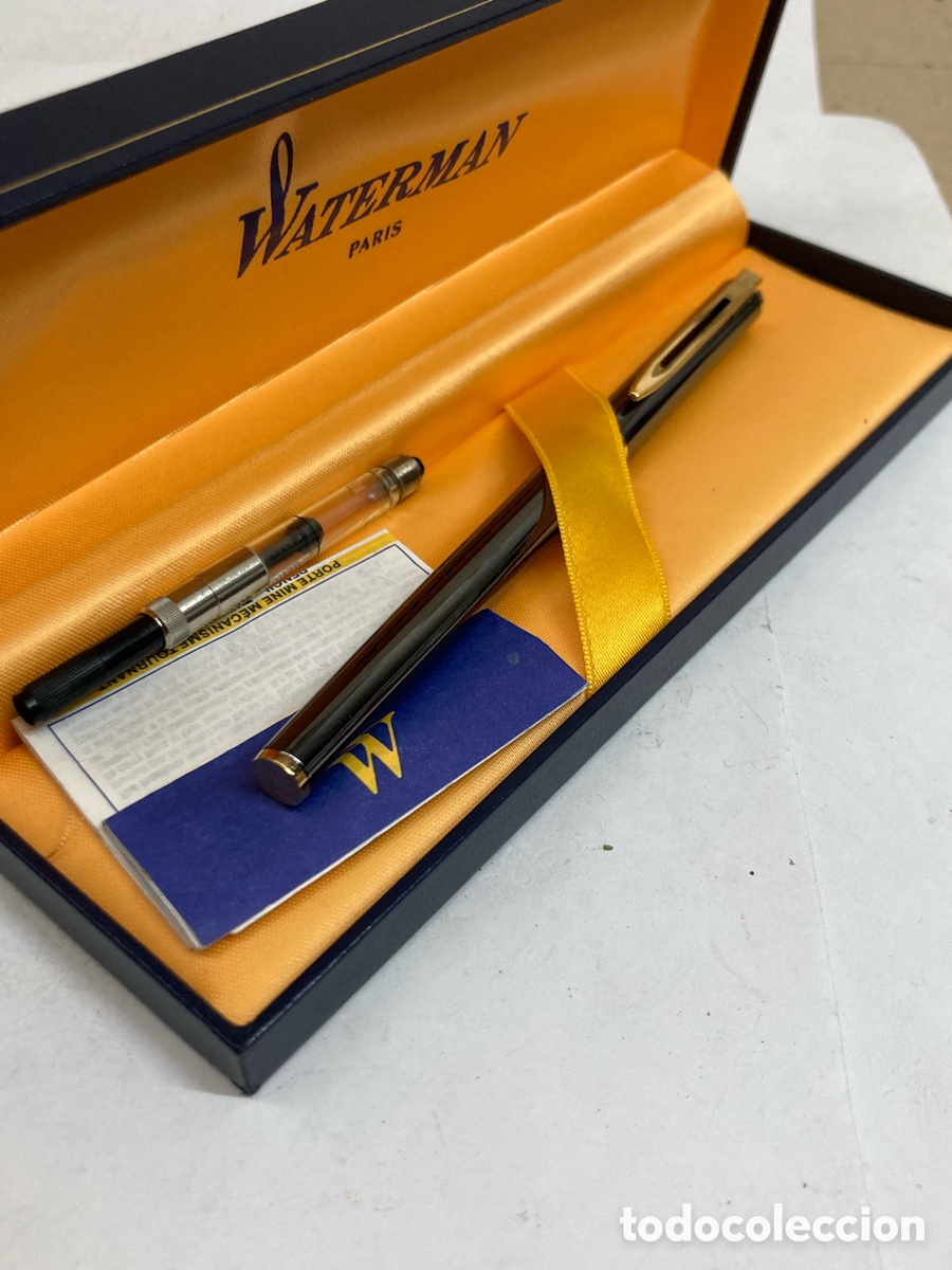 Plumas estilogr&aacute;ficas antiguas: Pluma Waterman cuerpo lacado negro
