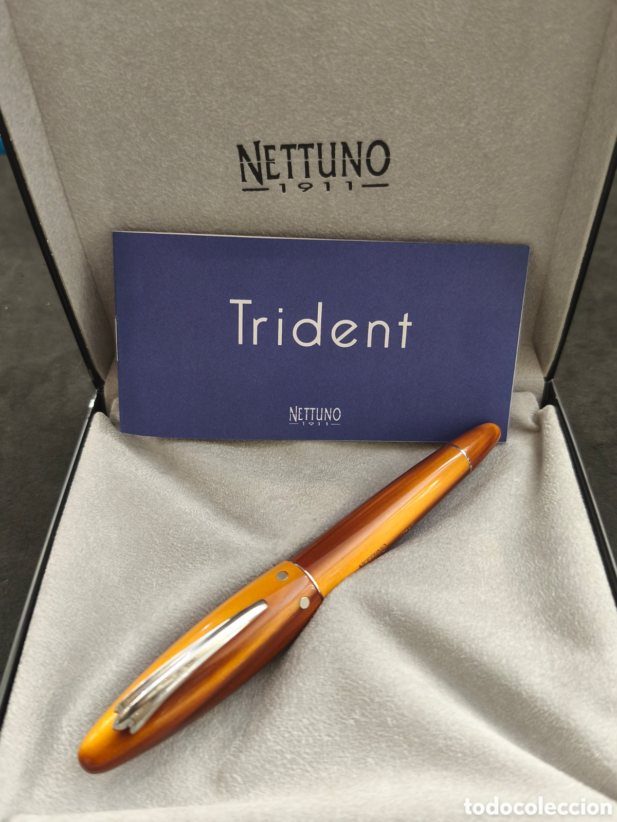 Plumas estilogr&aacute;ficas antiguas: Pluma nettuno trident 1911, pluma en perfecto estado