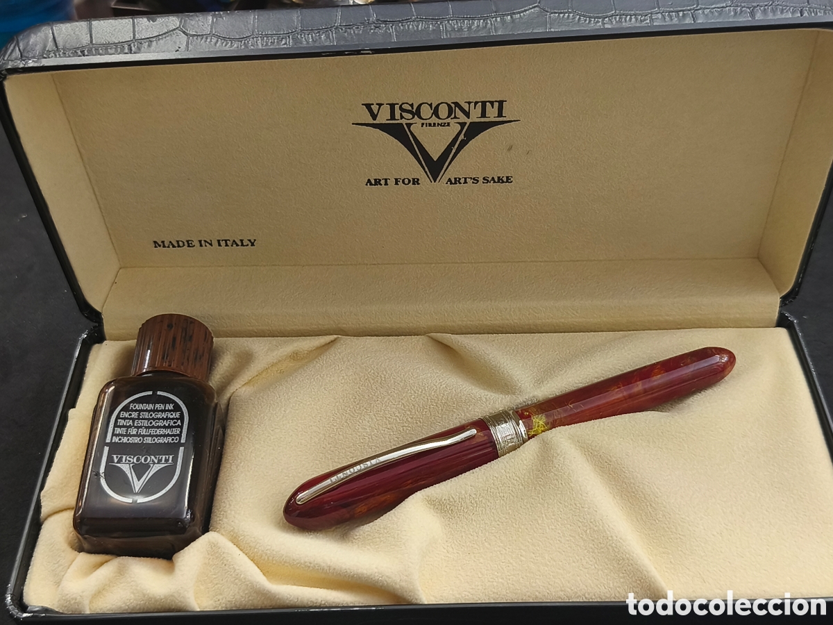 Plumas estilogr&aacute;ficas antiguas: Pluma Visconti, plum&iacute;n oro 14k, pluma en muy buen estado