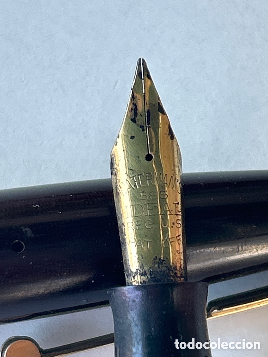 Plumas estilogr&aacute;ficas antiguas: Pluma Watermans Ideal, con pluma de oro
