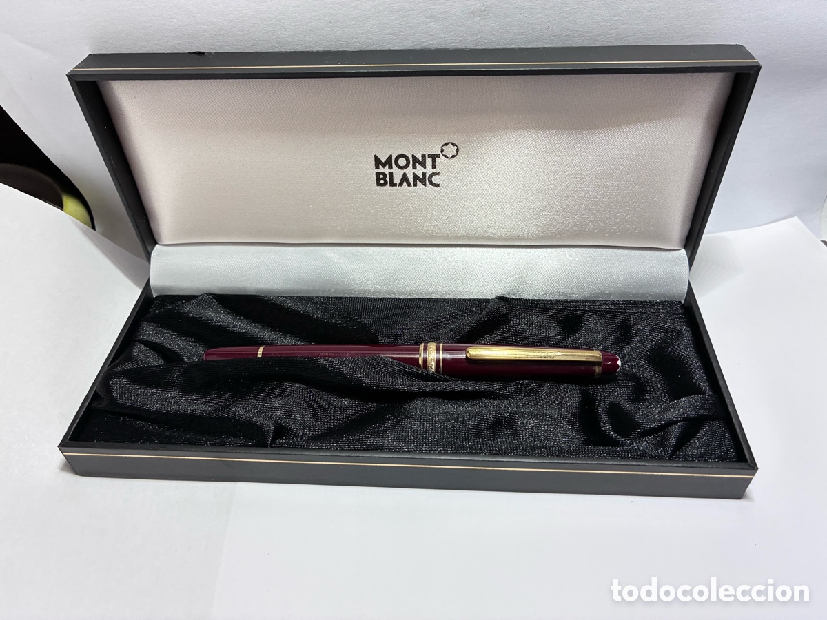 Plumas estilogr&aacute;ficas antiguas: Pluma Montblanc Meisterst&uuml;ck 144 metal resina preciosa burdeos plumin 14kl