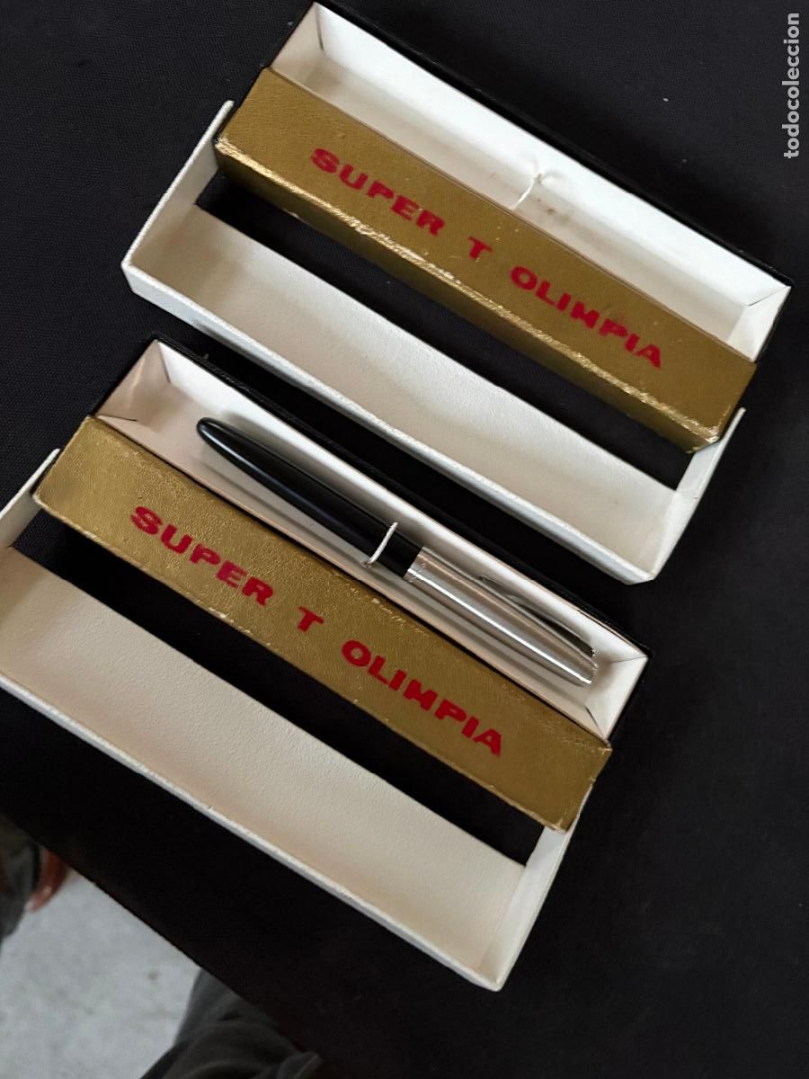 Plumas estilogr&aacute;ficas antiguas: 2 plumas estilogr&aacute;fica s&uacute;per T con caka original gester olimpia creo que a estrenar