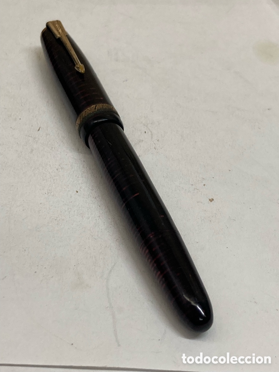 Plumas estilogr&aacute;ficas antiguas: Pluma Parker plumin oro 14kt