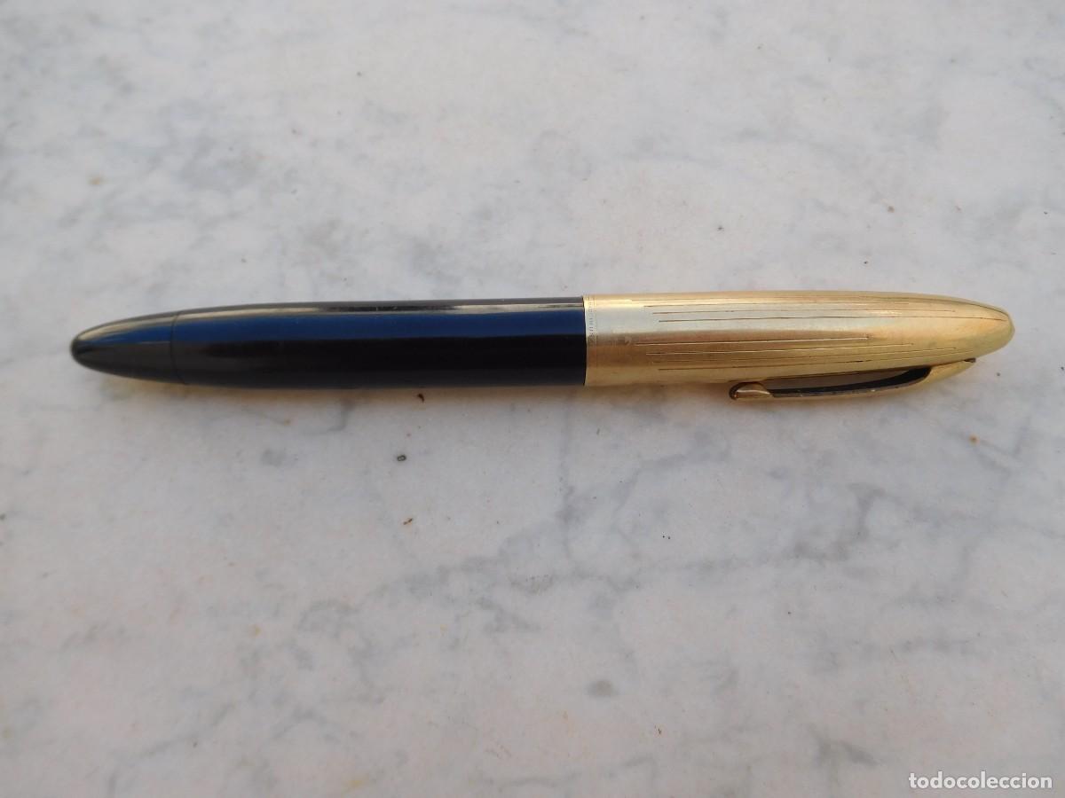 Plumas estilogr&aacute;ficas antiguas: Pluma estilogr&aacute;fica antigua Sheaffer Lifetime USA Plum&iacute;n oro 14K