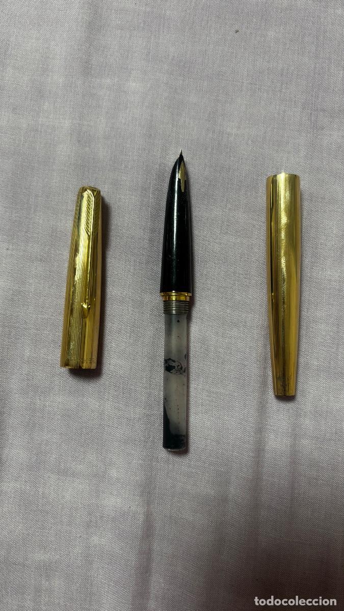 Plumas estilogr&aacute;ficas antiguas: Pluma Estilogr&aacute;fica Parker Chapada en Oro Vintage Colecci&oacute;n
