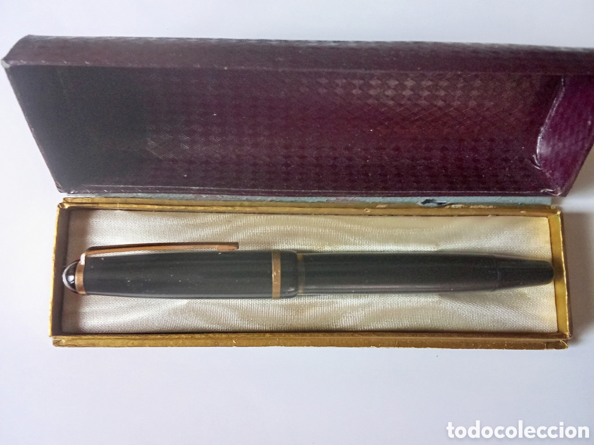 Plumas estilogr&aacute;ficas antiguas: Antigua pluma estilografica MONCBLAC Mod 440 , plumin de oro , con su estuche original ,JMJ
