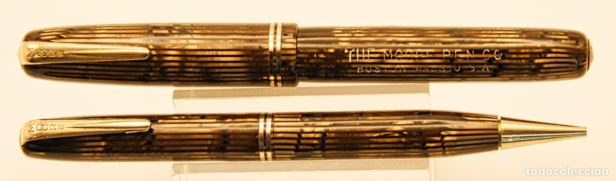 Plumas estilogr&aacute;ficas antiguas: MOORE PEN & MECHANICAL PENCIL SET -Ref: M09 -