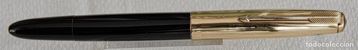Plumas estilogr&aacute;ficas antiguas: PARKER 51 VACUMATIC ENGLAND - CAP ORO 16 Kt MADE IN USA 14 Kt -Ref: A06-