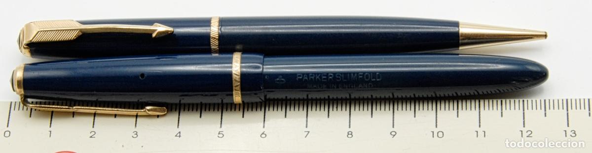 Plumas estilogr&aacute;ficas antiguas: PARKER SLIMFOLD SET PEN & PENCIL c1962 -Ref: M15 - - Foto 2