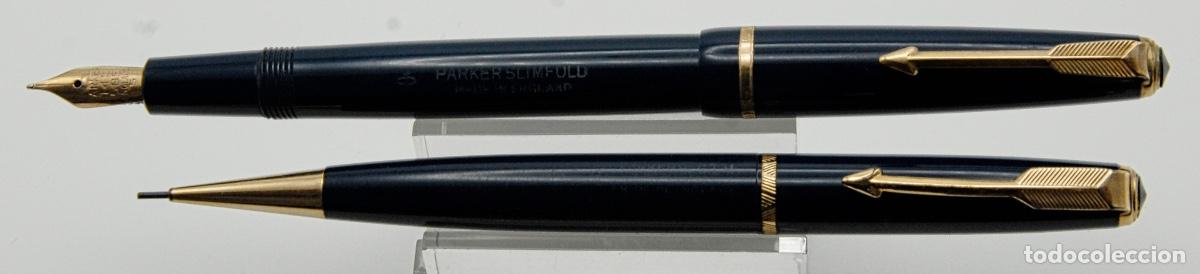Plumas estilogr&aacute;ficas antiguas: PARKER SLIMFOLD SET PEN & PENCIL c1962 -Ref: M15 - - Foto 4