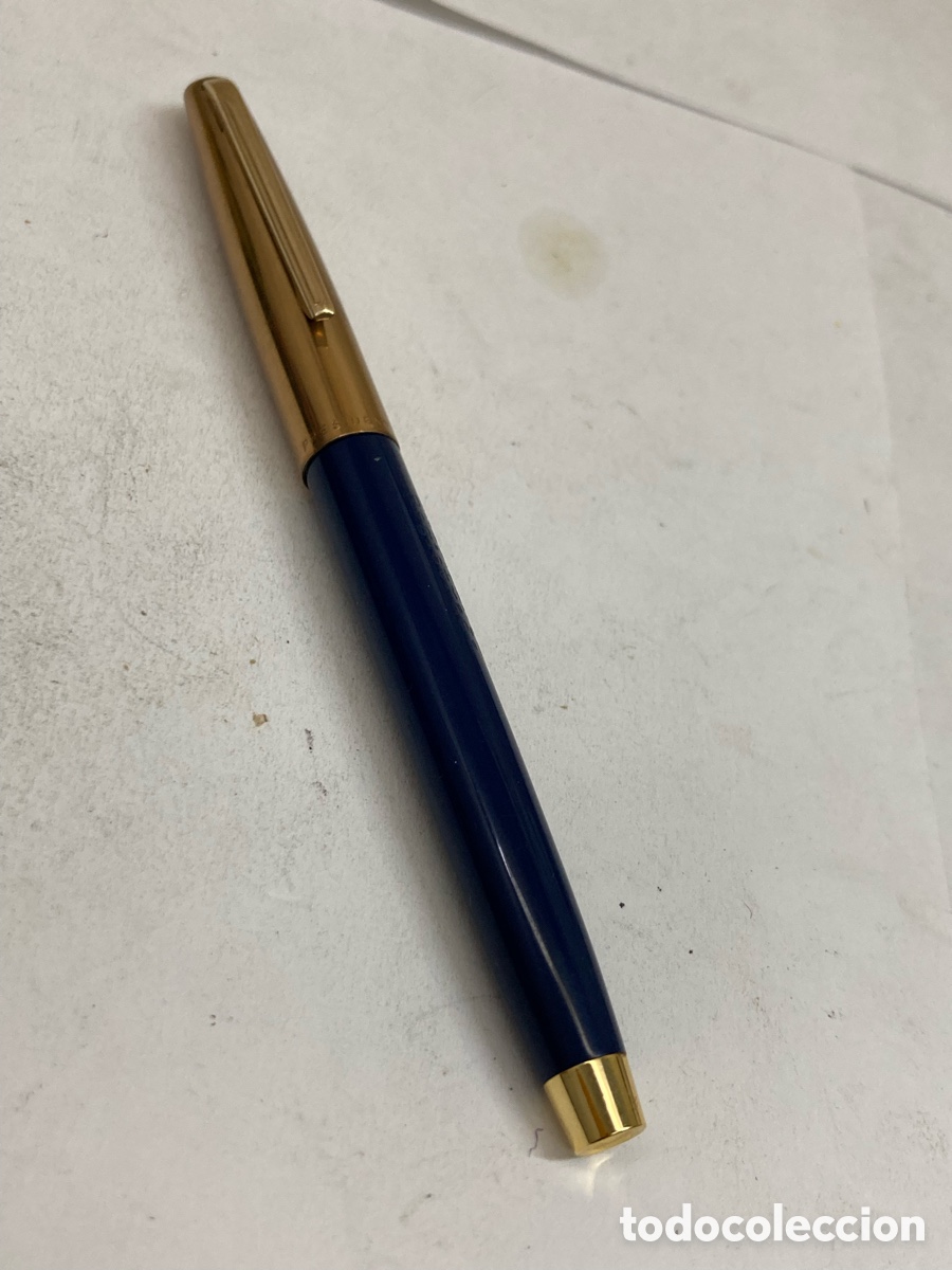 Plumas estilogr&aacute;ficas antiguas: Pluma Presidente cuerpo celuloide azul
