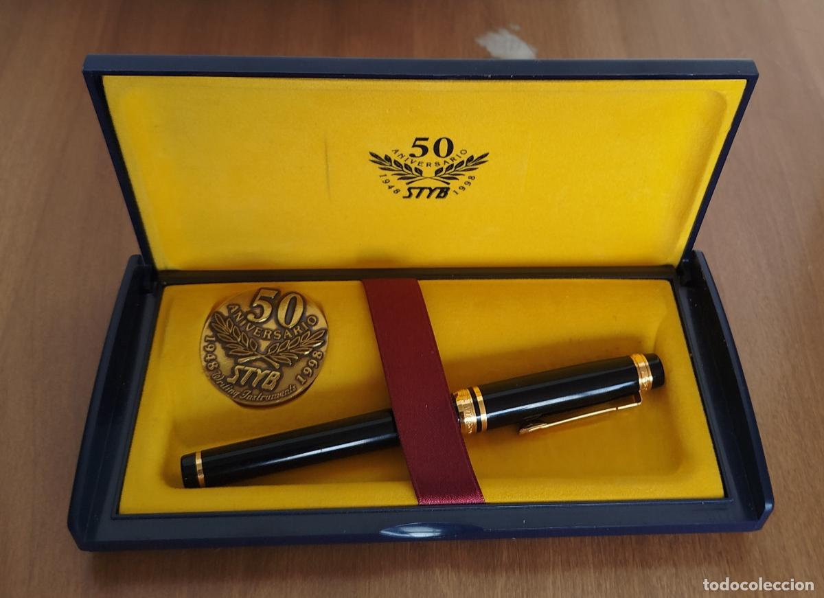 Plumas estilogr&aacute;ficas antiguas: PLUMA ESTILOGRAFICA STYB MINISTER SPAIN 50 ANIVERSARIO 1948 - 1998 ESTUCHE