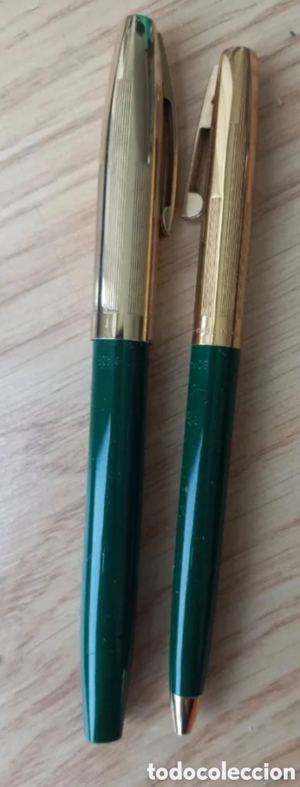 Plumas estilogr&aacute;ficas antiguas: Elegante Set Vintage Sheaffer Imperial (Pluma Estilogr&aacute;fica y Bol&iacute;grafo) &ndash; Plum&iacute;n de Oro 14K