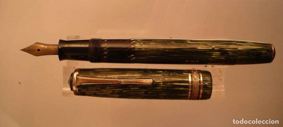 Plumas estilogr&aacute;ficas antiguas: 1697 UNIVEX EXTRA MONTBLANC WIESE ESPA&Ntilde;A 1950. BONITO COLOR.