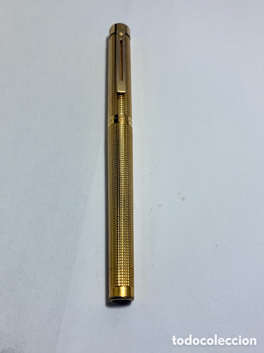 Plumas estilogr&aacute;ficas antiguas: Pluma Sheaffer Targa chapado oro y plumin oro 14kl
