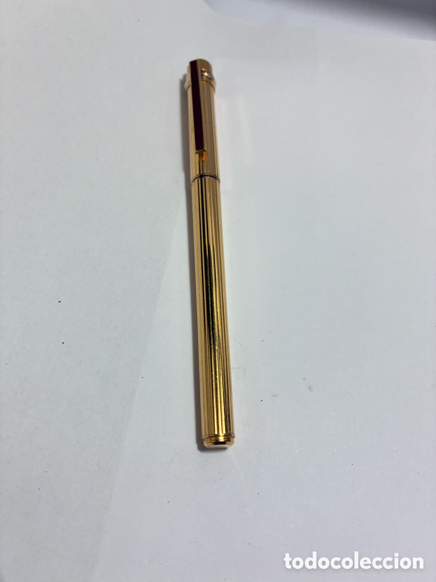 Plumas estilogr&aacute;ficas antiguas: PLUMA MUST DE CARTIER PLAQUE ORO PLUMIN ORO 18kl
