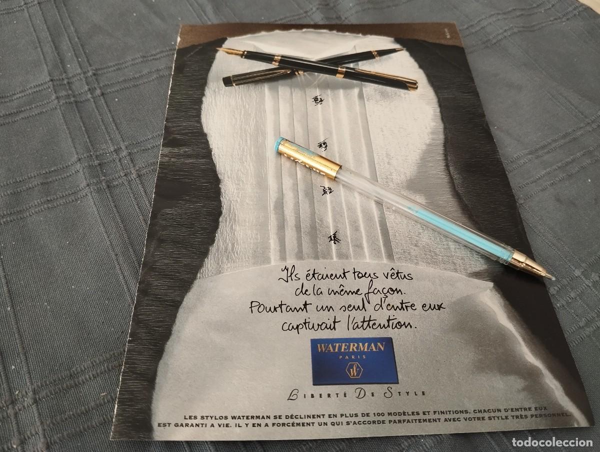 Plumas estilogr&aacute;ficas antiguas: WATERMAN BOL&Iacute;GRAFO Y ESTILOGR&Aacute;FICA ANUNCIO PUBLICIDAD REVISTA EN ALEM&Aacute;N 1996 BONITO PARA ENMARCAR