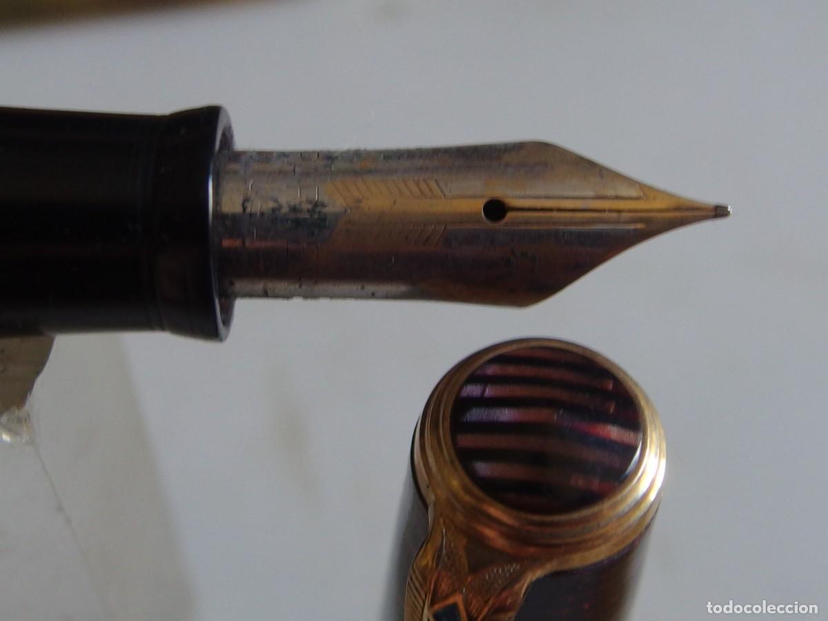 Plumas estilogr&aacute;ficas antiguas: 4509 excelente Parker Vacumatic u.s.a. Mayor 13,5cm bello color burdeos burgundy