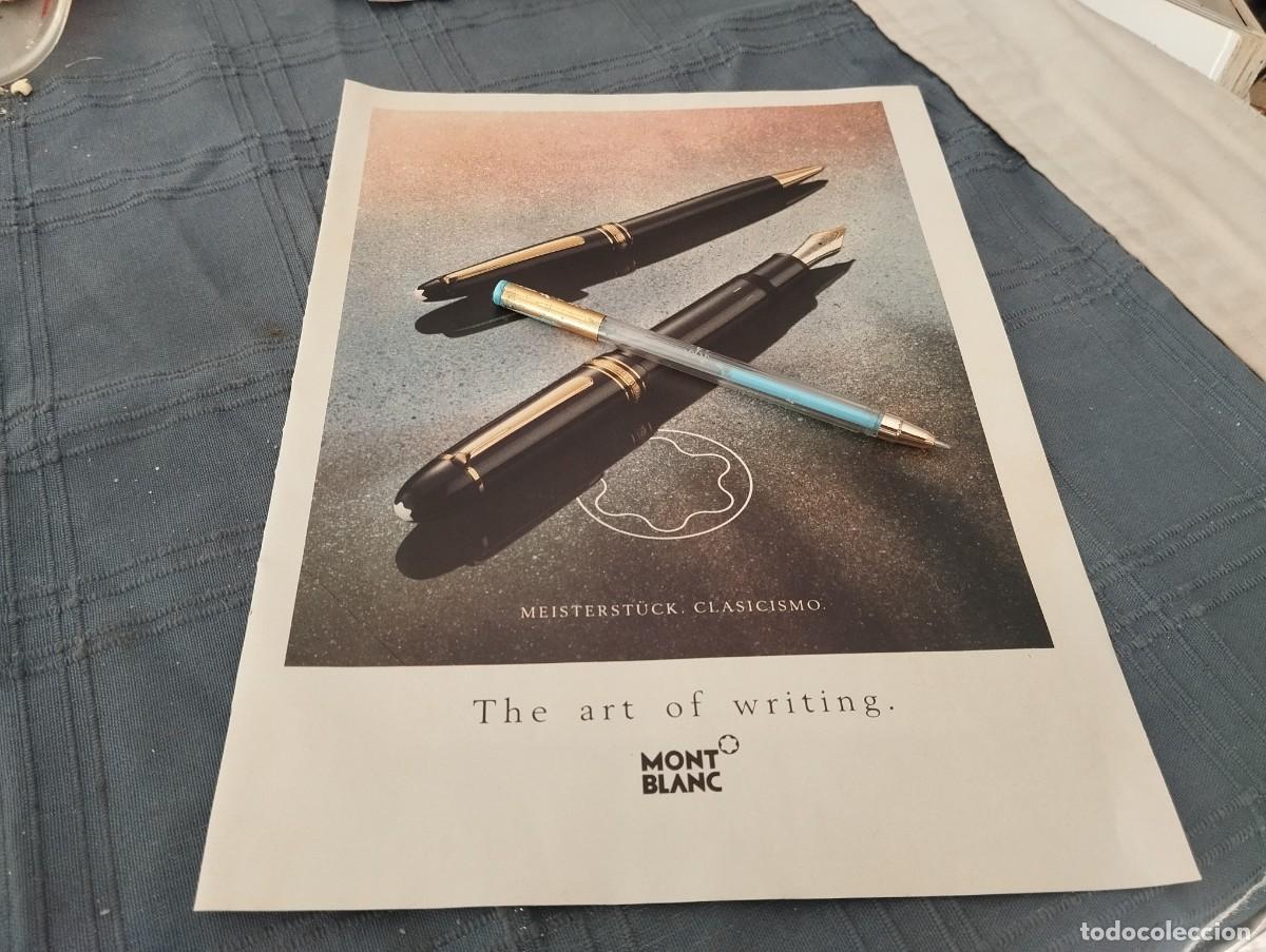 Plumas estilogr&aacute;ficas antiguas: MONT BLANC PLUMA ESTILOGR&Aacute;FICA Y BOL&Iacute;GRAFO ANUNCIO PUBLICIDAD REVISTA 1988 BONITO PARA ENMARCAR