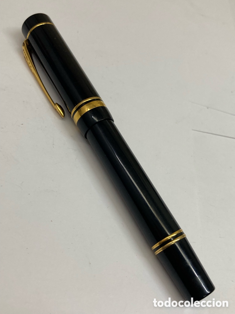 Plumas estilogr&aacute;ficas antiguas: Pluma Parker plumin 19ktcuerpo celuloide negro