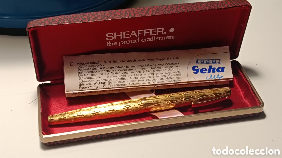 Plumas estilogr&aacute;ficas antiguas: SHEAFFER ESTILOGR&Aacute;FICA VINTAGE &ndash; PLUM&Iacute;N ORO 14K &ndash; CAJA