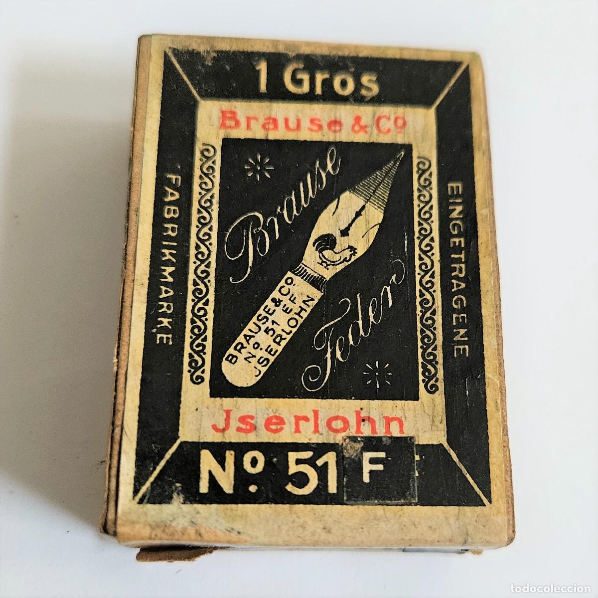 Plumas estilogr&aacute;ficas antiguas: Caja de plumillas de pluma estilogr&aacute;fica de Brause Iserlohn. 1920 - 1930