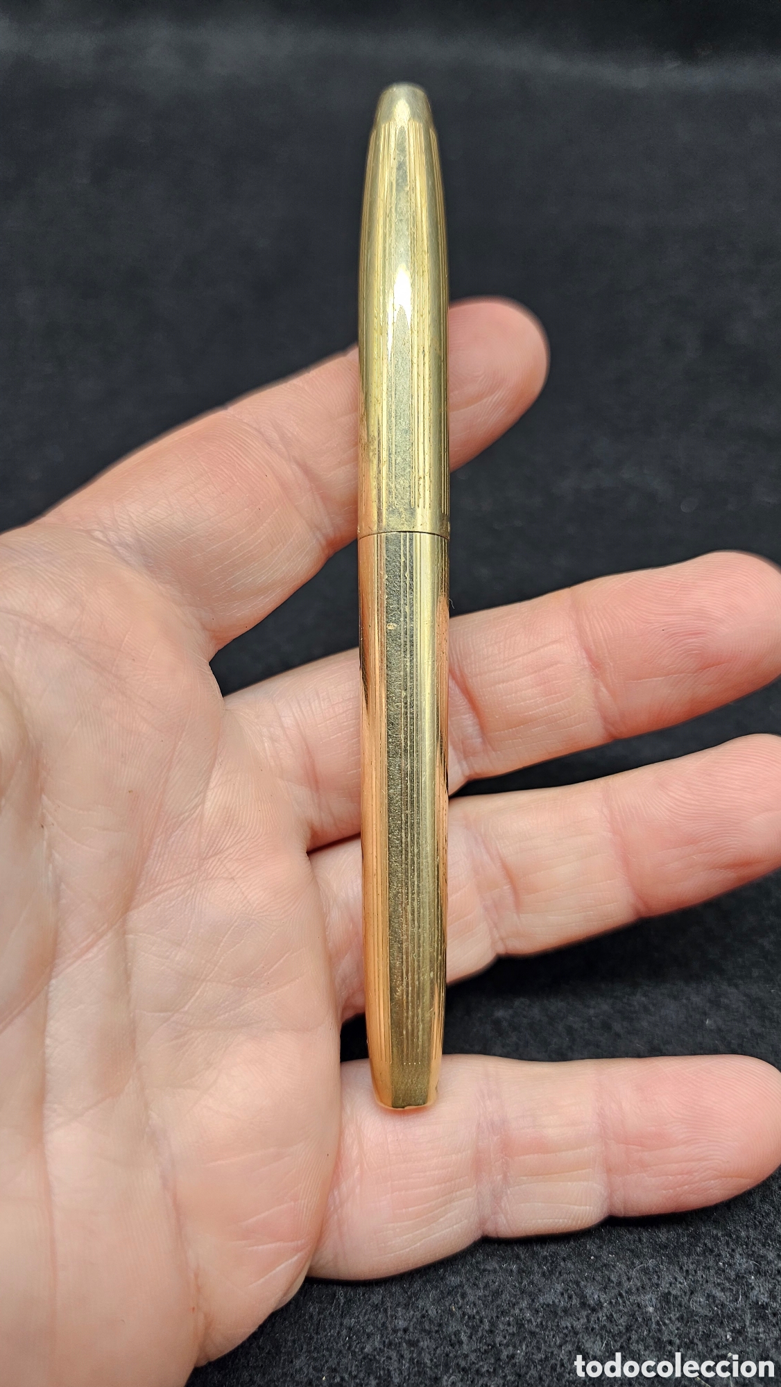 Plumas estilogr&aacute;ficas antiguas: Pluma sheaffer oro golfi 12 kilates con plumilla de oro de 14 kilates