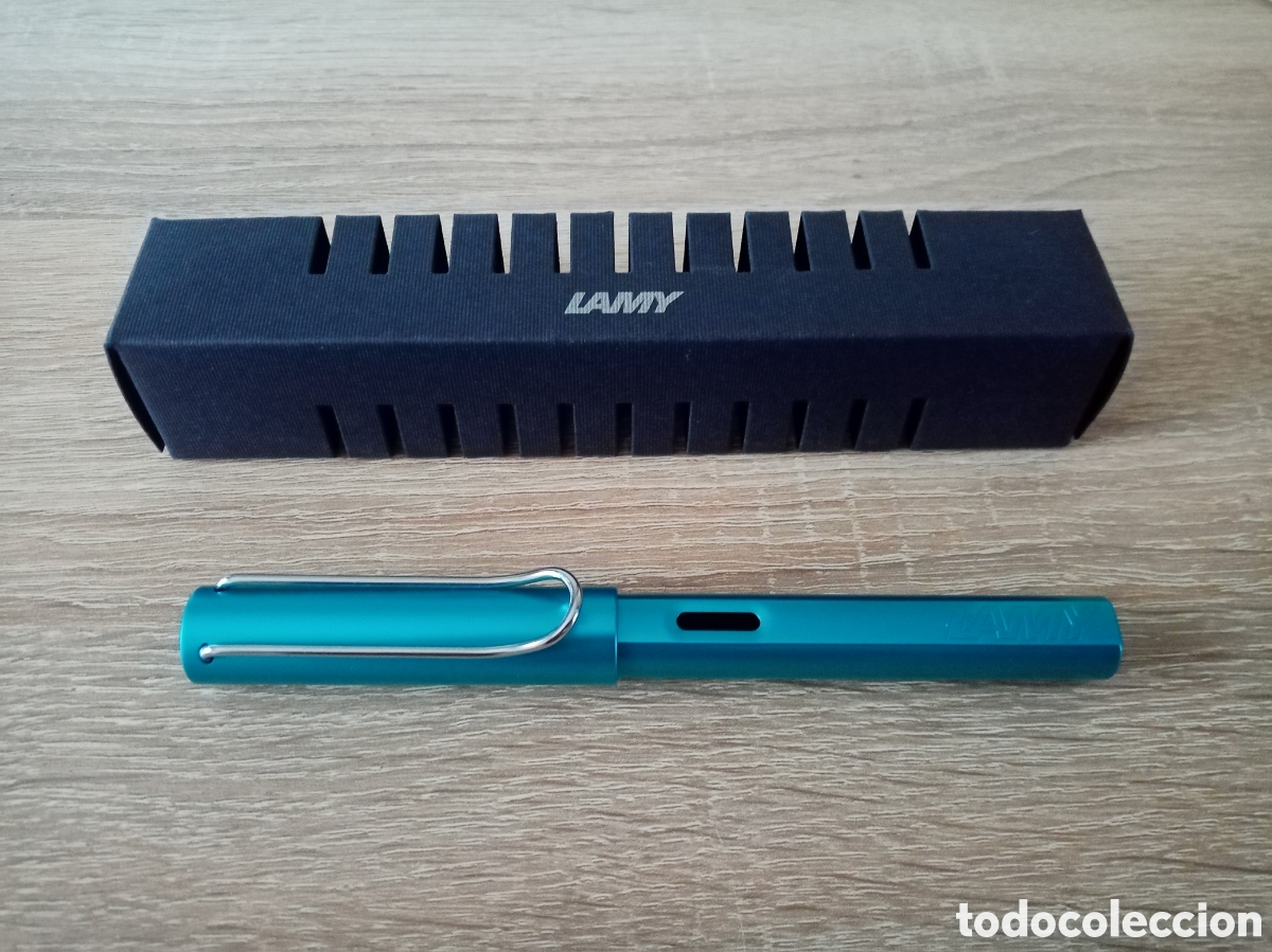 Plumas estilogr&aacute;ficas antiguas: PLUMA LAMY AL STAR TURQUESA, NUEVA A ESTRENAR. PUNTO B