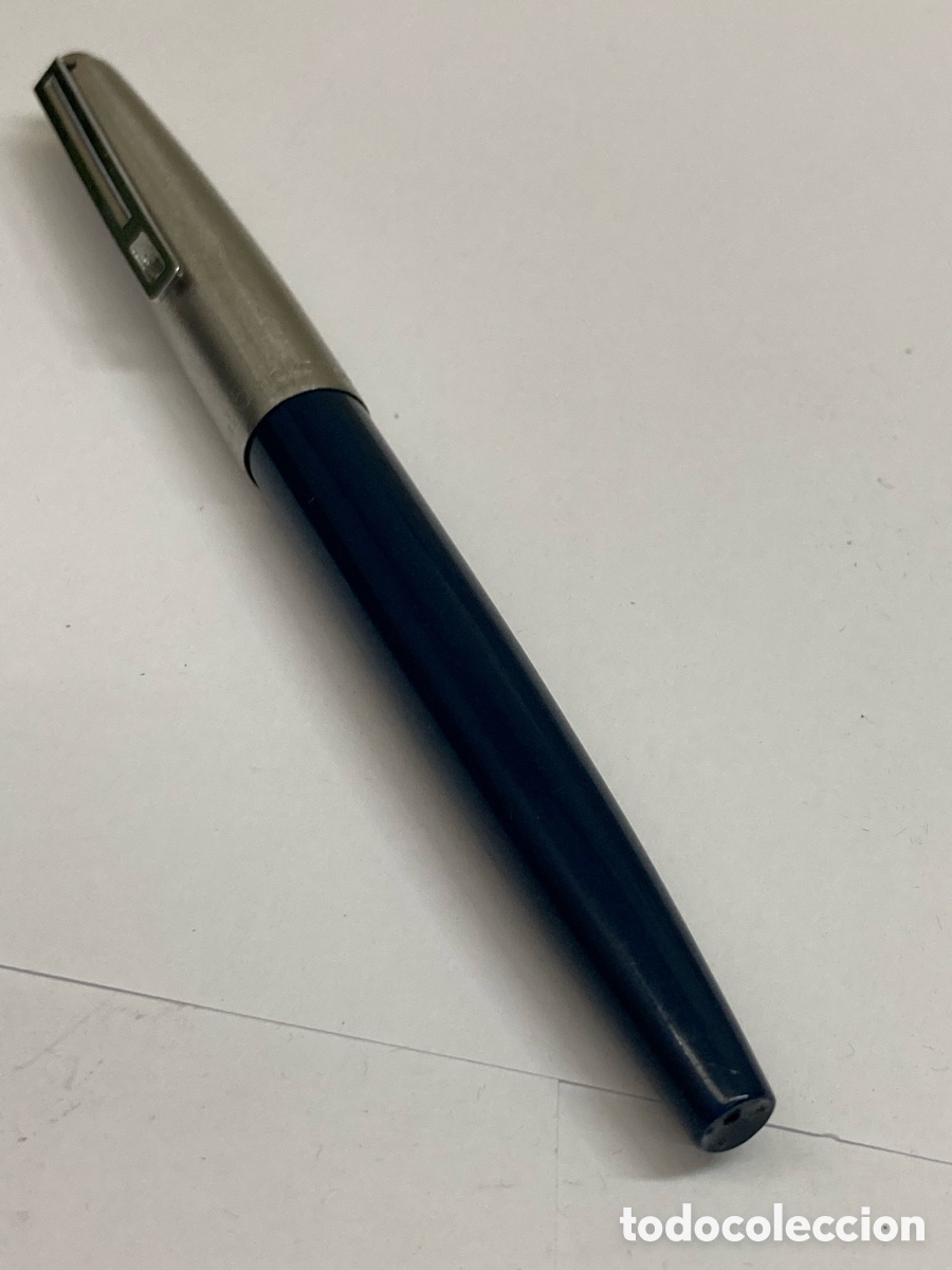 Plumas estilogr&aacute;ficas antiguas: Pluma Inoxcrom 55 cuerpo celuloide azul