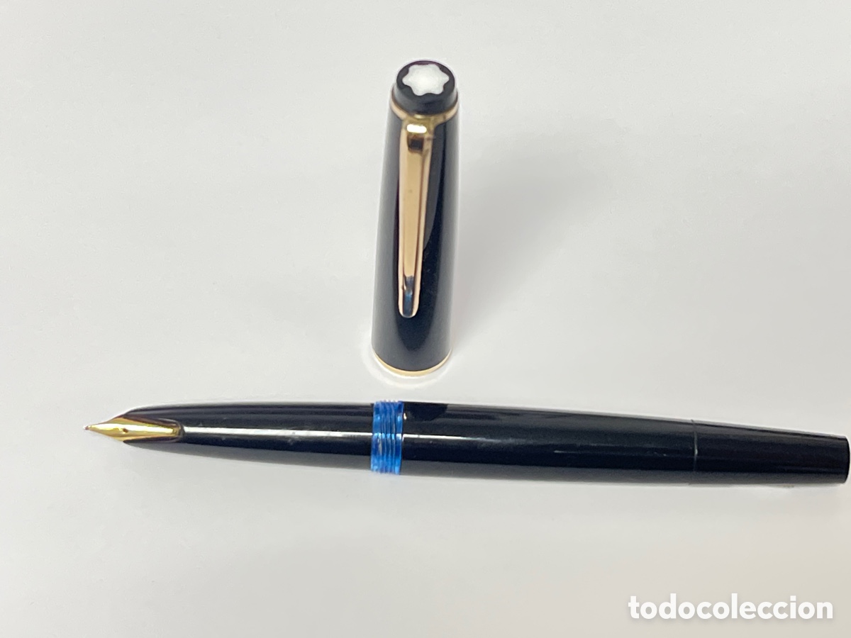 Plumas estilogr&aacute;ficas antiguas: Pluma MontBlanc 32 cuerpo celuloide plumin de 14k /PLUMA25-10