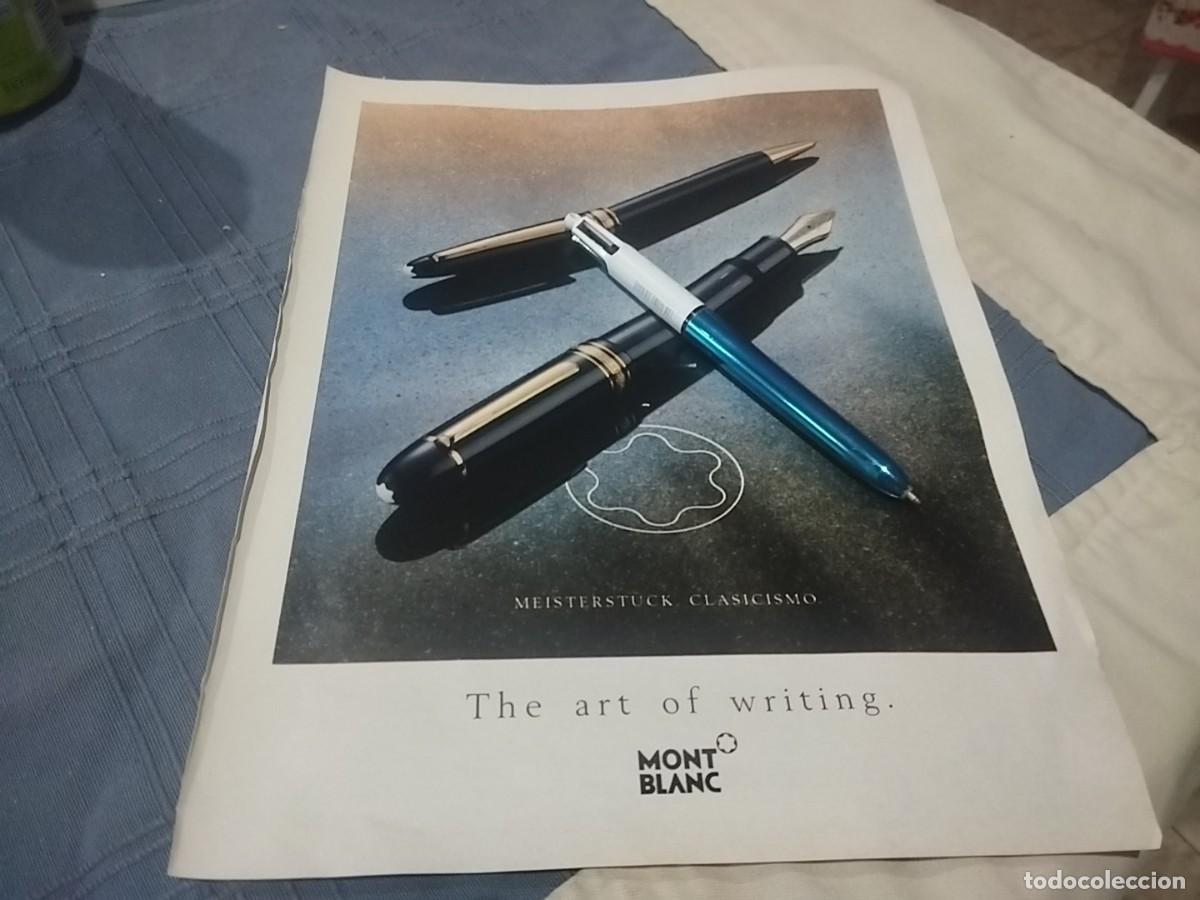 Plumas estilogr&aacute;ficas antiguas: MONT BLANC PLUMA ESTILOGR&Aacute;FICA Y BOL&Iacute;GRAFO ANUNCIO PUBLICIDAD REVISTA 1989 BONITO PARA ENMARCAR