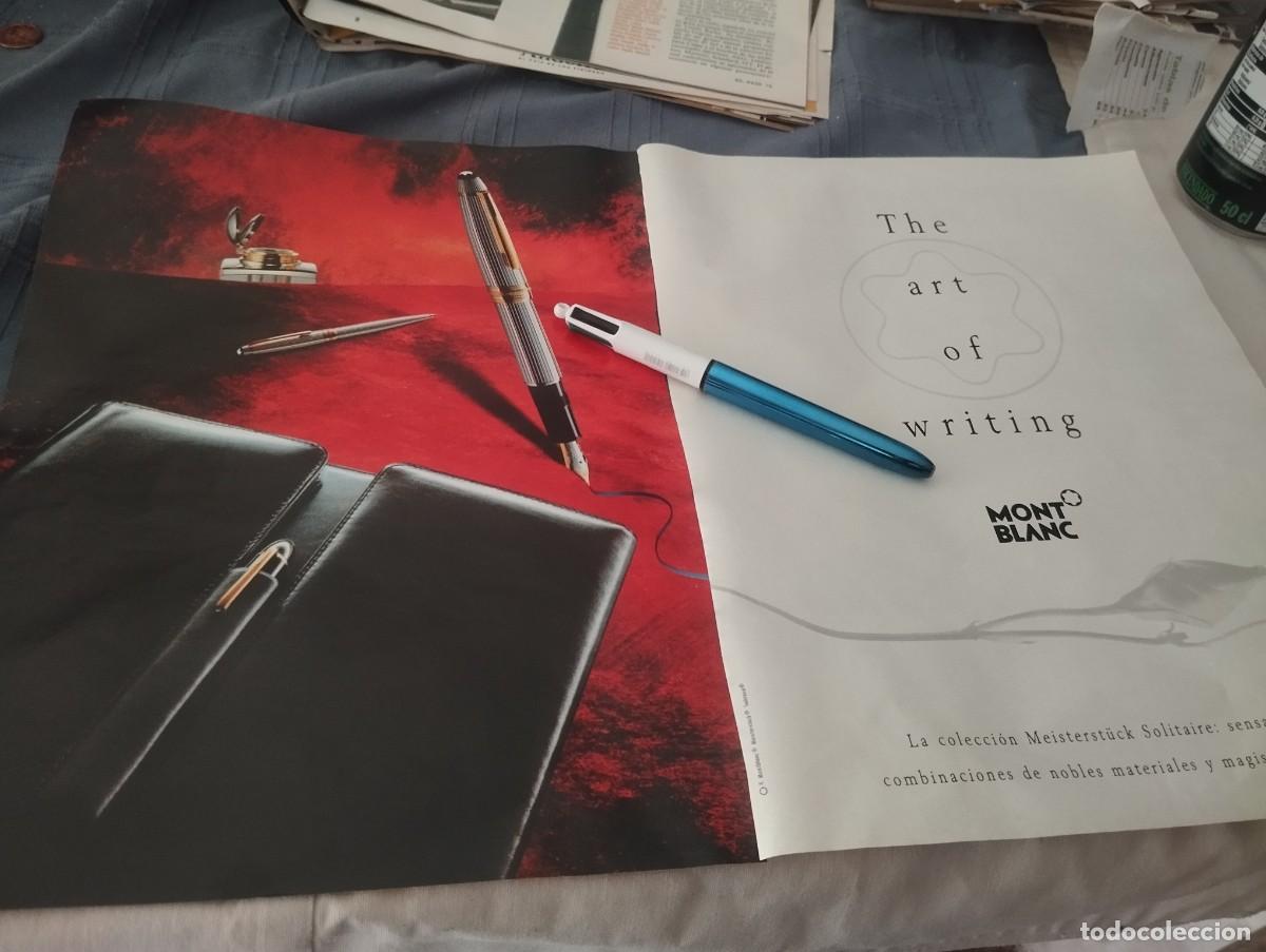 Plumas estilogr&aacute;ficas antiguas: MONT BLANC PLUMA ESTILOGR&Aacute;FICA Y BOL&Iacute;GRAFO ANUNCIO PUBLICIDAD REVISTA 1992 BONITO PARA ENMARCAR