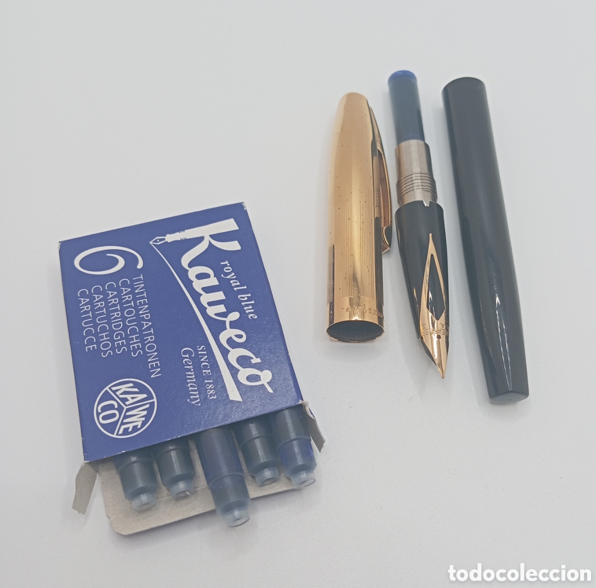 Plumas estilogr&aacute;ficas antiguas: Pluma Sheaffer electroplated USA - Foto 9