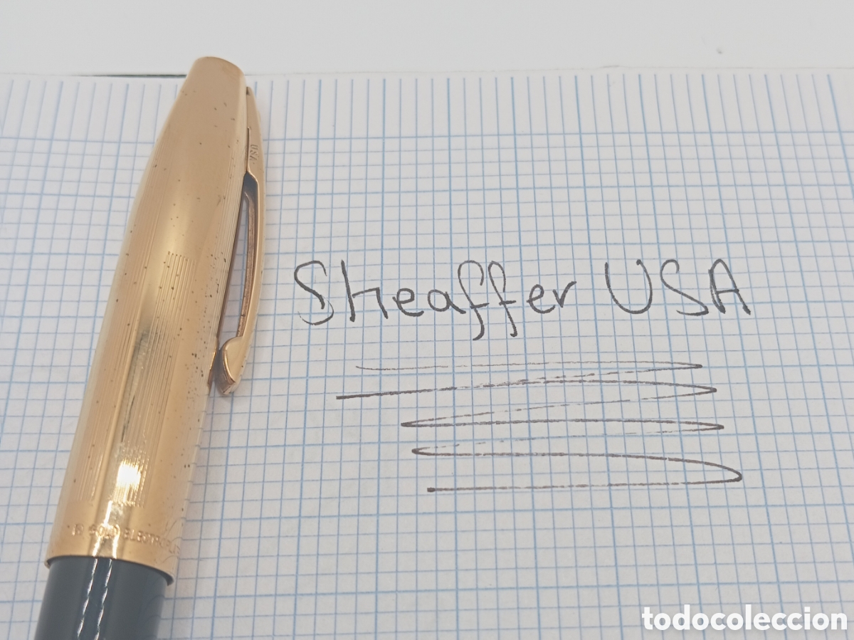 Plumas estilogr&aacute;ficas antiguas: Pluma Sheaffer electroplated USA - Foto 10