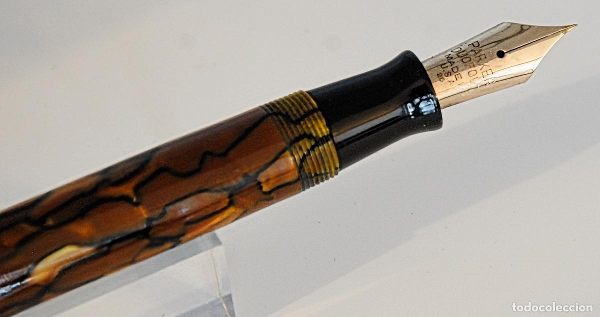 Plumas estilogr&aacute;ficas antiguas: PARKER DUOFOLD SENIOR SET STREAMLINED MADREPERLA -REF: M02- - Foto 6