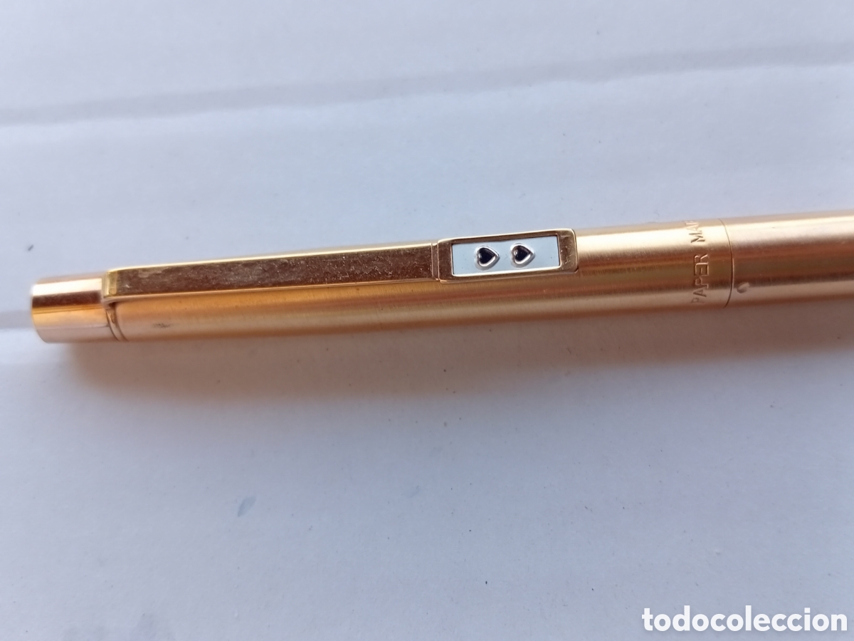 Plumas estilogr&aacute;ficas antiguas: Pluma Papermate dorada - Foto 3
