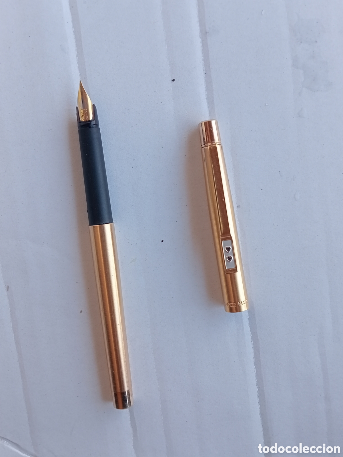 Plumas estilogr&aacute;ficas antiguas: Pluma Papermate dorada - Foto 5