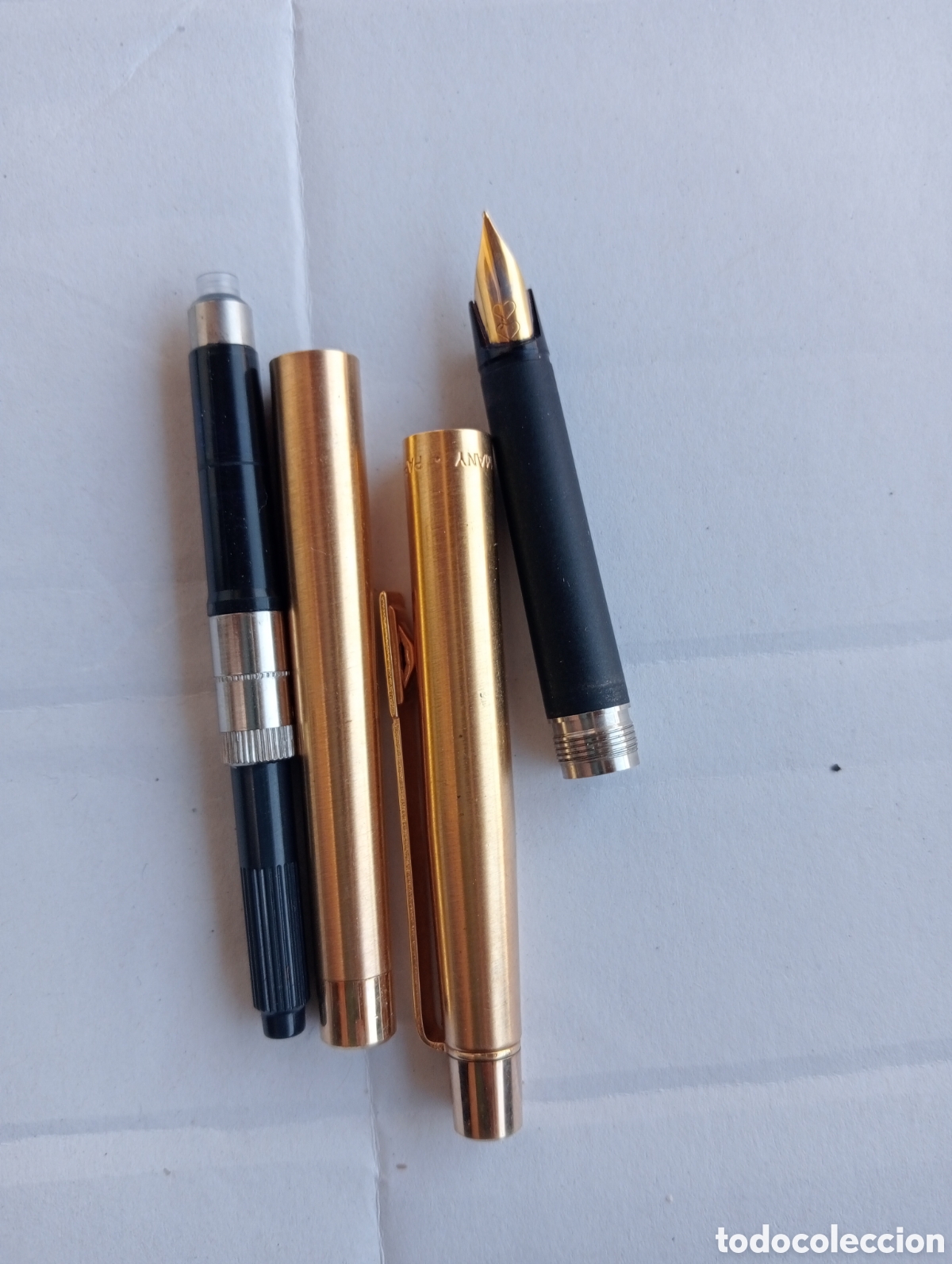 Plumas estilogr&aacute;ficas antiguas: Pluma Papermate dorada - Foto 6