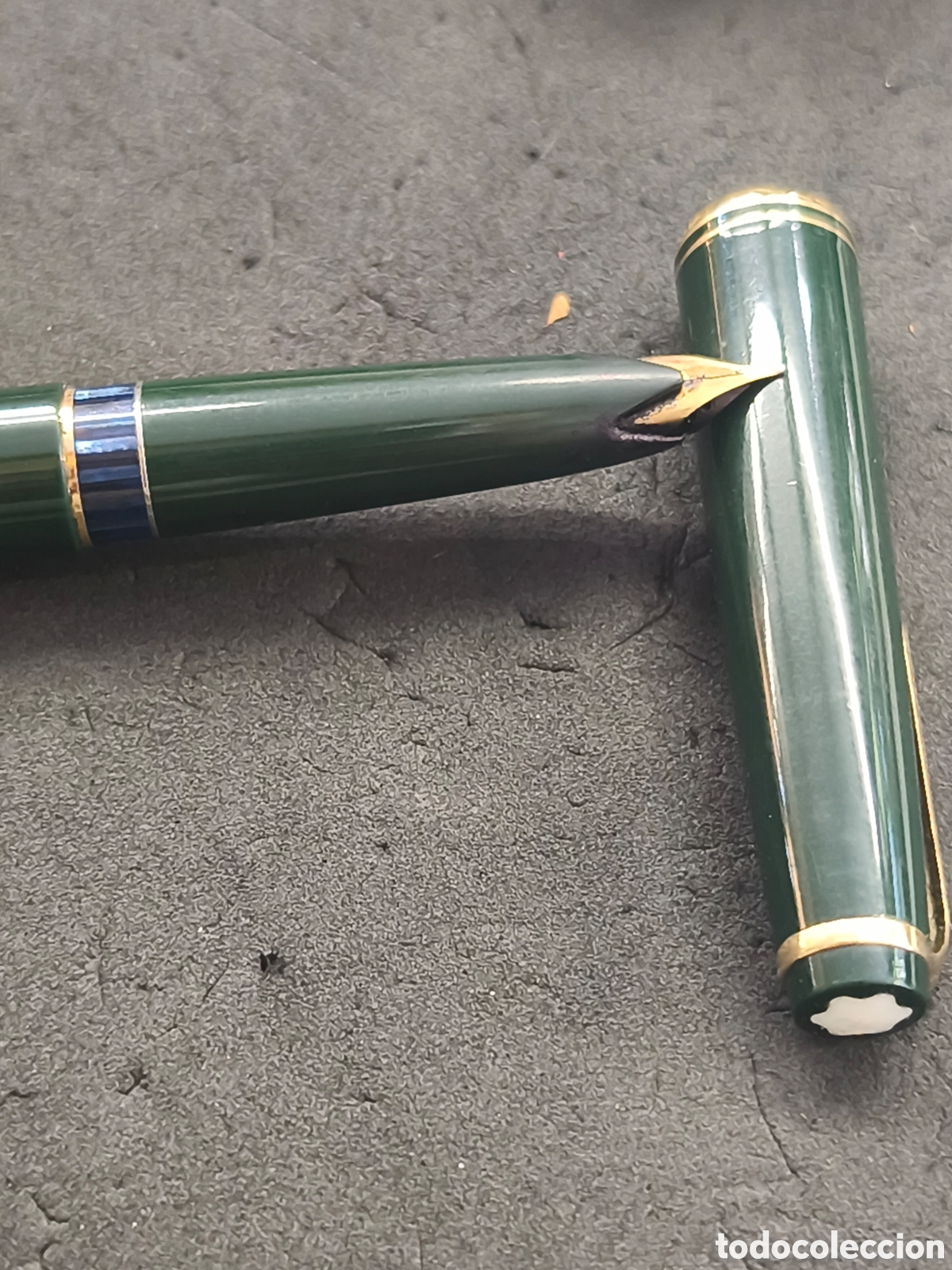 Plumas estilogr&aacute;ficas antiguas: Pluma Montblanc NC22 verde oscuro - Foto 3