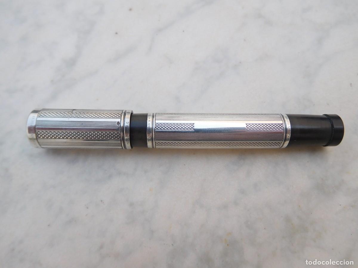 Plumas estilogr&aacute;ficas antiguas: Pluma estilogr&aacute;fica de plata Waterman's Ideal safety 42 1/2 V Waterman