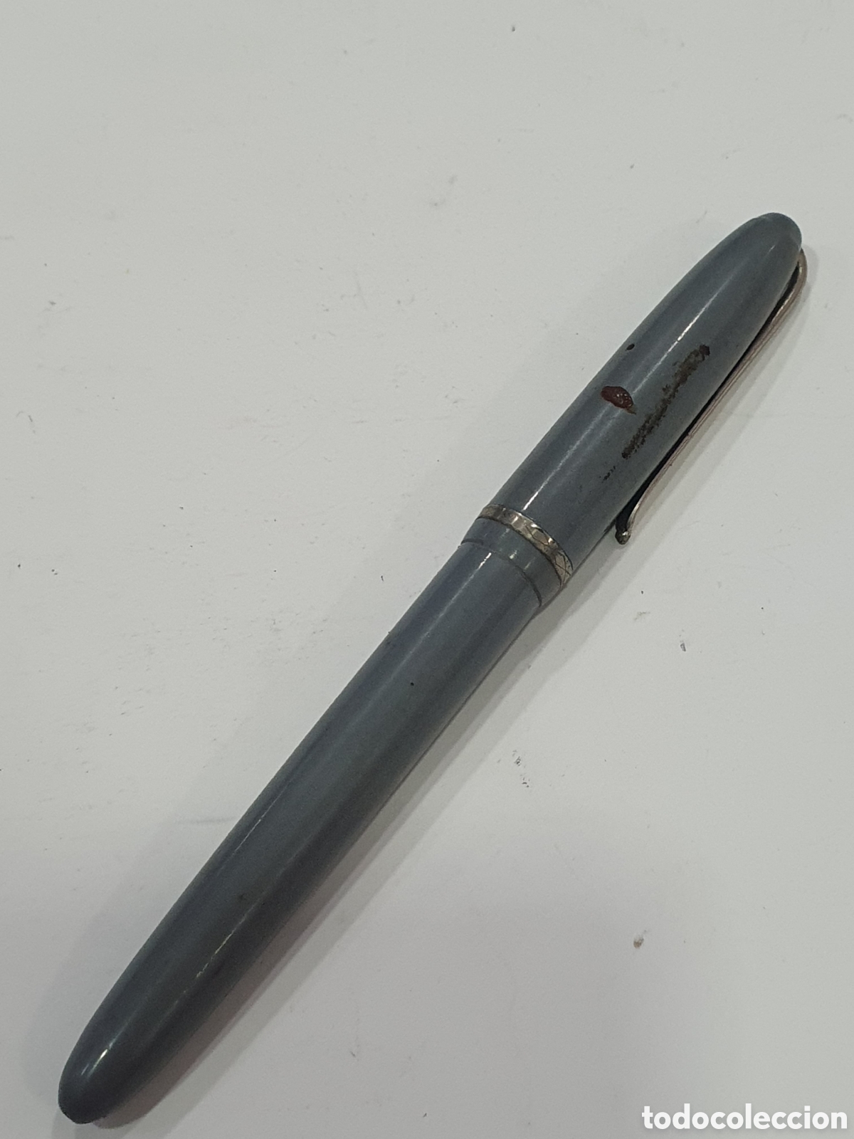Plumas de tinta permanente antigas: Estilografica vintage gris. (L89)